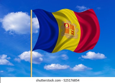 Andorran National Official Flag Patriotic 260nw 525176854 