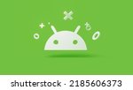 Android 3d icon on a simple green background 4k. High-quality 3d illustration