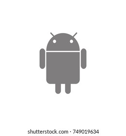 Android classic emblem icon Simple web black icon, can be used as web element icon on white background