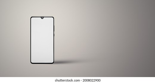 Android Smartphone Template Design On Blank Copy Space Background - High Quality Illustration Concept.