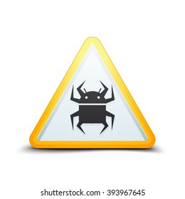 Android Virus Hazard Sign