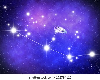 Andromeda Constellation With Andromeda Galaxy