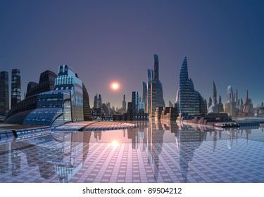 Anea - Modern City Skyline Part 04, Futuristic Place Somewhere In The Universe