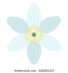 Anemone Flower Simple Design For Logo, Icon