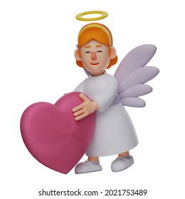 Angel 3D Cartoon showing a happy expression