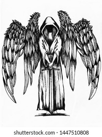 Angel Death Wings Stock Illustration 1447510808 | Shutterstock