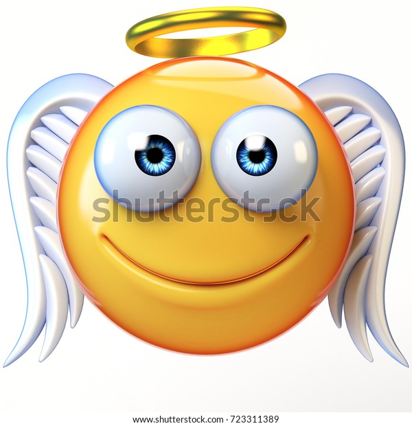 Angel Emoji Isolated On White Background Stock Illustration 723311389