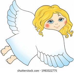 Angel Flies Open Wings Stock Illustration 1983322775 | Shutterstock