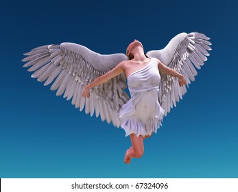 angel fly to sky