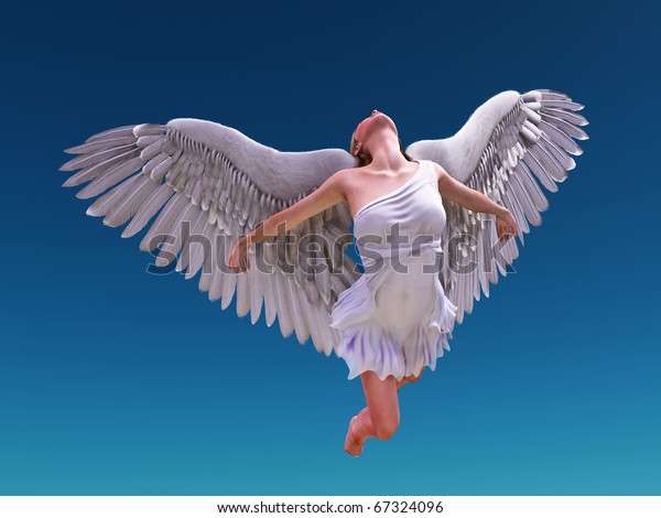 Angel Fly Sky Stock Illustration 67324096