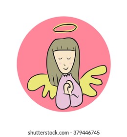 Angel Praying Cartoon Illustration Stock Illustration 379446745 ...