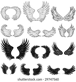 Set Wings Stock Vector (Royalty Free) 55805269 | Shutterstock