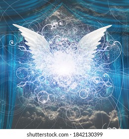 Angel Wings  Spiritual Painting  3D rendering