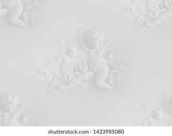 angels - seamless wedding pattern on white gypsum board - Shutterstock ID 1433985080