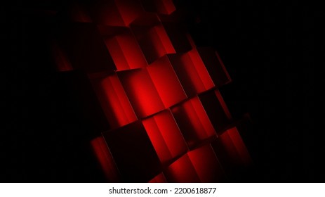 Angle Shape Glossy Red Texture In Black Scene 3D Rendering Abstract Wallpaper Backgrounds