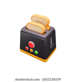 Angled View Colorful Toaster Vector