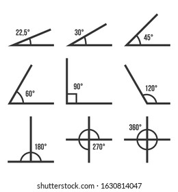 Angles Icons Set On White Background Stock Vector (Royalty Free ...