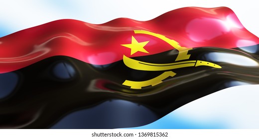 Angola Flag 3d Render