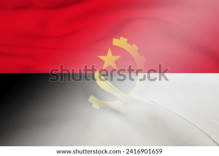 Angola and Monaco official flag international negotiation MCO AGO banner country Monaco Angola patriotism. 3d image Stock photo © 