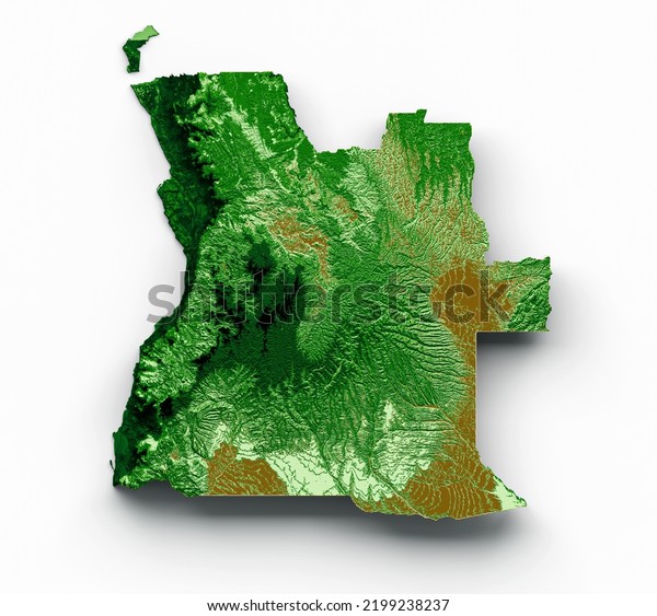 Angola Topographic Map 3d Realistic Map Stock Illustration 2199238237 ...