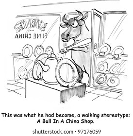 Angry Bull Brings Bat Into China Shop