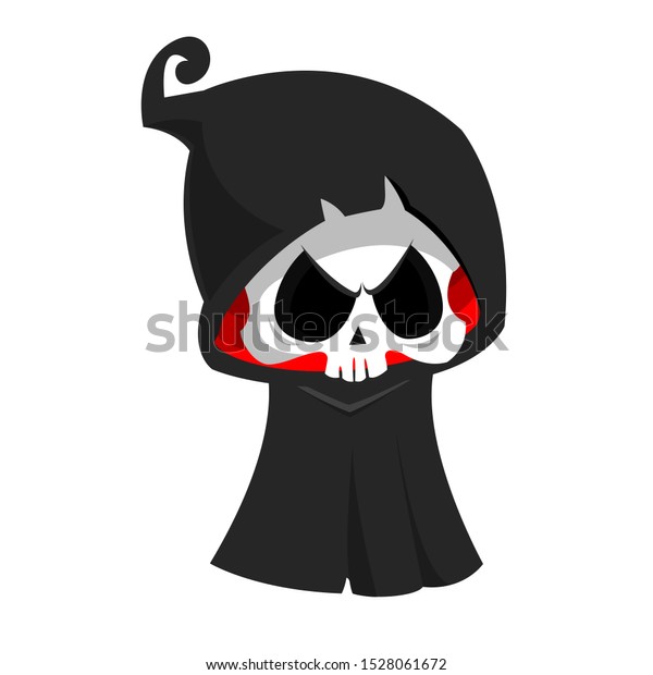 Angry Cartoon Grim Reaper Flying Halloween Stock Illustration ...