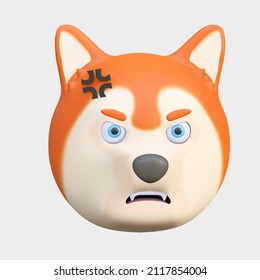 Angry Dog Face Expression Emoticon Cartoon Stock Illustration 