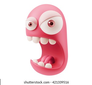 Angry Emoticon Face 3d Rendering Stock Illustration 421339516 ...