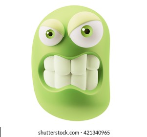 Nail Biting Emoticon Face 3d Rendering Stock Illustration 421366744 ...