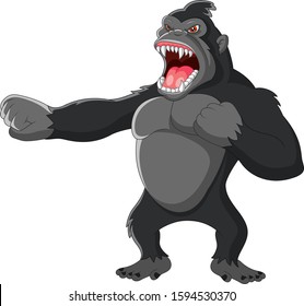 Angry Gorilla A Hitting The Chest