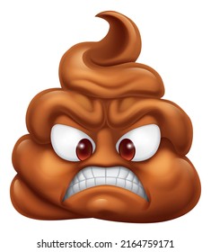 An Angry Jealous Or Mad Dislike Poop Or Poo Emoticon Cartoon Face Hating Something Icon