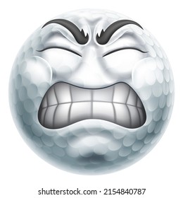 An Angry Jealous Or Mad Golf Ball Sports Emoticon Cartoon Face Hating Something Icon