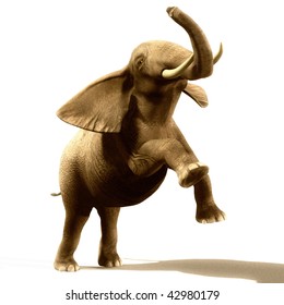 Angry and jumping elephant illustration
