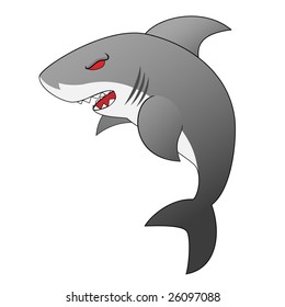 Angry Looking Cartoon Shark Menacing Sharp Stock Illustration 26097088 ...