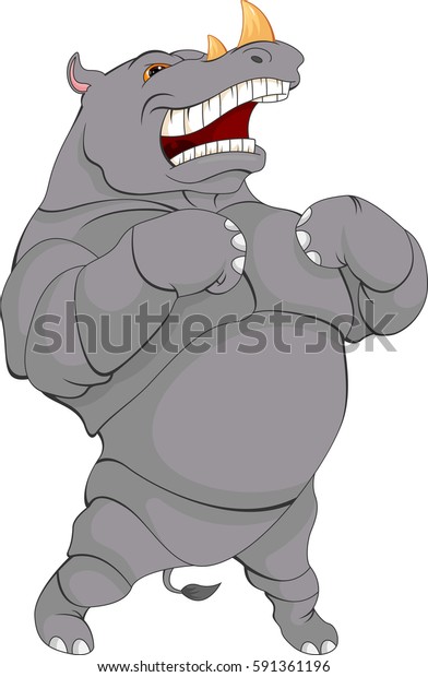 angry rhinoceros drawing