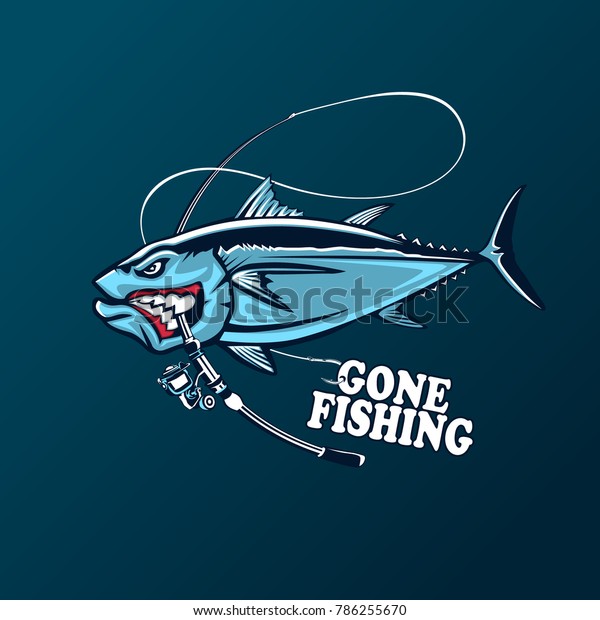 Angry Tuna Fish Logo Tuna Fishing のイラスト素材 786255670