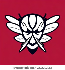 Angry Wasp Logo, E-sport Style, Flat Colour