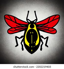 Angry Wasp Logo, E-sport Style, Flat Colour