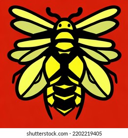 Angry Wasp Logo, E-sport Style, Flat Colour