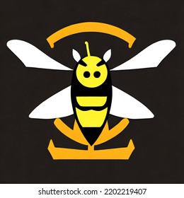 Angry Wasp Logo, E-sport Style, Flat Colour