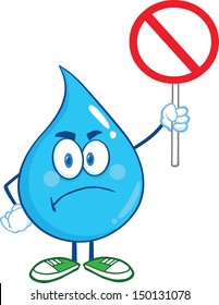 Water Drop Character Reminder Drink Water Stock Vector (Royalty Free ...