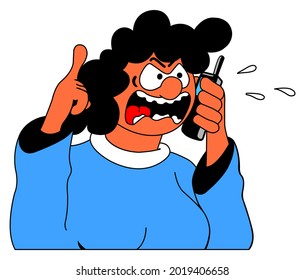 Angry Woman Shouts During Phonecall