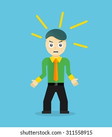 Angry Young Cartoon Businessman Office Worker Stock Illustration ...