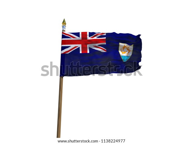 Anguilla Flag Isolated Silk Waving Flag Stock Illustration