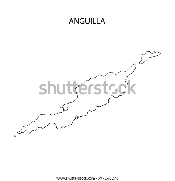 Anguilla Map Outline Stock Illustration