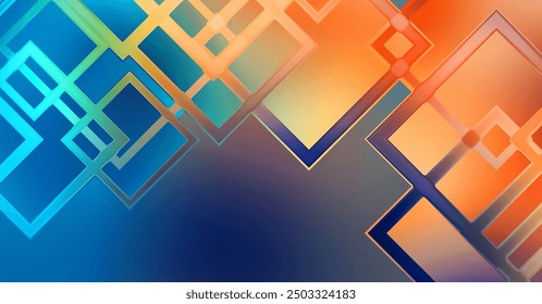 Angular geometrical abstract background. Color geometric pattern. Square shape colorful wallpaper. Modern shiny geometric texture with linear pattern.