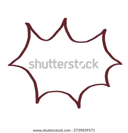 Angular starburst speech bubble line art doodle comic effect icon