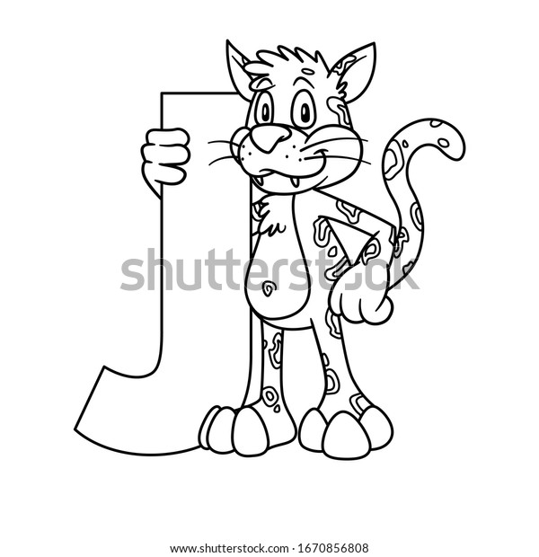 alphabet animal lettre majuscule j jaguar illustration de stock 1670856808 coloriage pokemon lierre