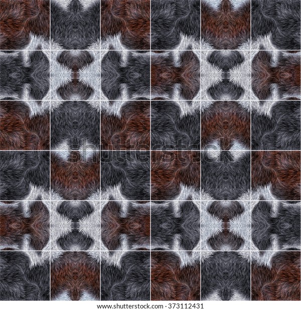 An animal fur\
pattern divided into\
squares