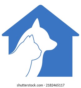 Animal Kennel Logo With Shadow Isolated On White Background